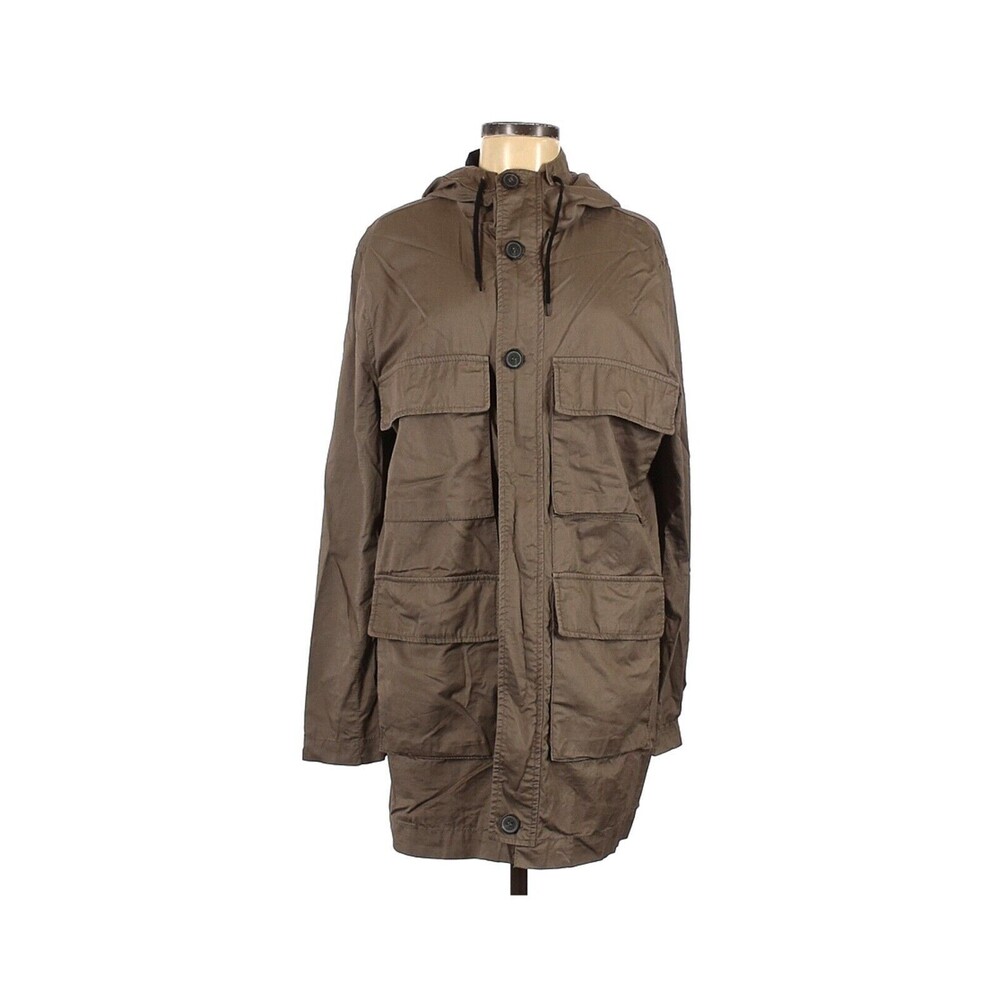 2012 MARNI at H&M Solid Khaki Windbreaker Hooded Parka - EU 38